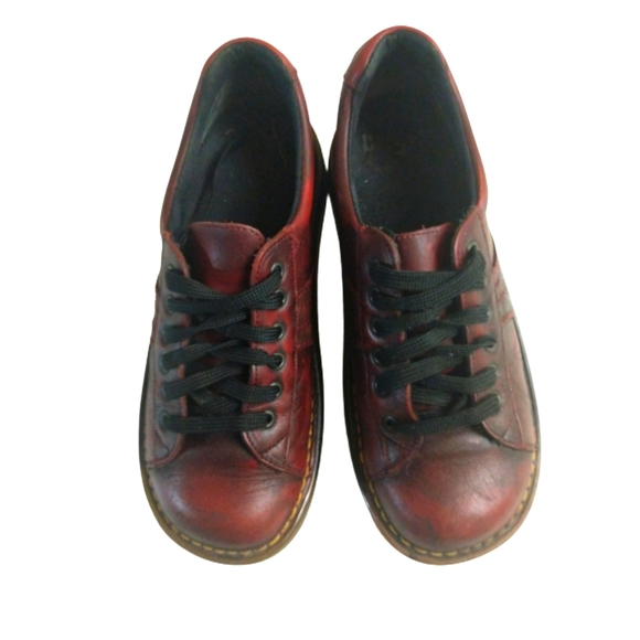 Dr. Martens Shoes - DR. Martens England Oxford Air Walk Burgundy Leather Shoes Women's Size 6